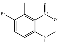4-溴-N-甲基-3-甲基-2-硝基苯胺 结构式