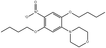 4-(2,5-dibutoxy-4-nitrophenyl)morpholine, 86-15-7, 结构式