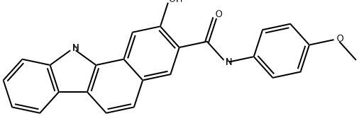 2-羟基-N-(4-甲氧基苯基)-11H-苯并[a]咔唑-3-甲酰胺 结构式