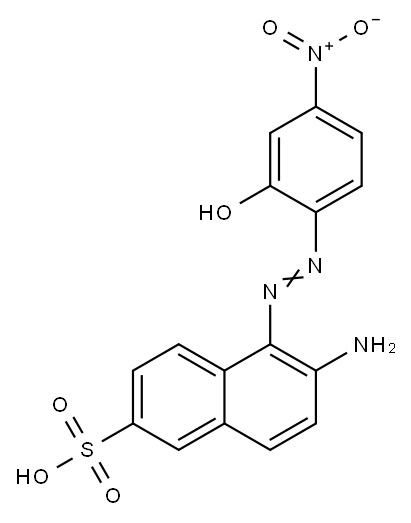 2-Naphthalenesulfonic acid, 6-amino-5-((2-hydroxy-4-nitrophenyl)azo)-,86-31-7,结构式