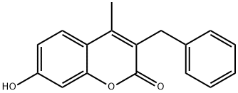 3-ベンジル-7-ヒドロキシ-4-メチルクマリン 化学構造式