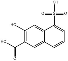3-ヒドロキシ-5-スルホ-2-ナフタレンカルボン酸 化学構造式