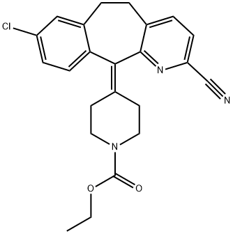4-(8-Chloro-2-cyano-5,6-dihydro-11H-benzo[5,6]cyclohepta[1,2-b]pyridin-11-ylidene)-1-piperidinecarboxylic Acid Ethyl Ester Structure
