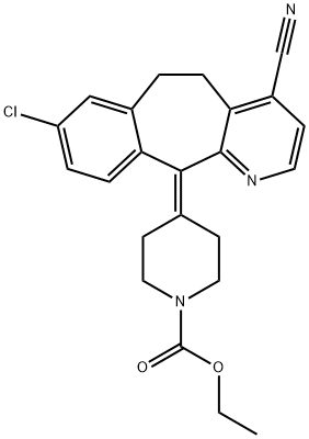 4-(8-Chloro-4-cyano-5,6-dihydro-11H-benzo[5,6]cyclohepta[1,2-b]pyridin-11-ylidene)-1-Piperidinecarboxylic Acid Ethyl Ester Structure