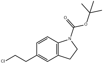 1H-Indole-1-carboxylic acid, 5-(2-chloroethyl)-2,3-dihydro-, 1,1-diMethylethyl ester Structure