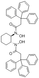 (1R,2R)-N,N'-Dihydroxy-N,N'-bis(3,3,3-triphenylpropionyl)cyclohexane-1,2-diamine Structure