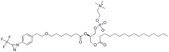 1-palmitoyl-2-(10-(4-((trifluoromethyl)diazirinyl)phenyl)-8-oxadecanoyl)-sn-glycero-3-phosphocholine Structure