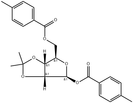 1,5-Di-O-(4-methylbenzoyl)-2,3-O-isopropylidene-beta-D-ribofuranose Structure