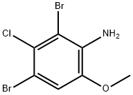 3-クロロ-2,4-ジブロモ-6-メトキシアニリン 化学構造式