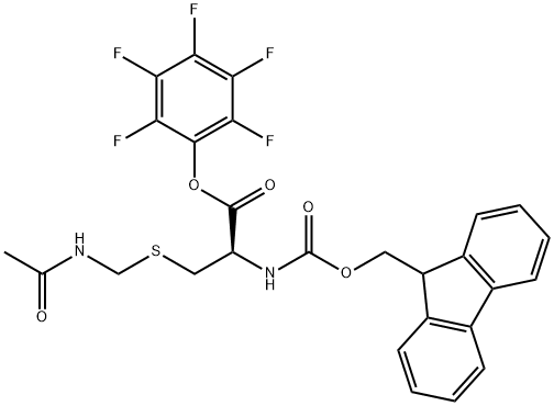 N-[(9H-フルオレン-9-イルメトキシ)カルボニル]-S-(アセチルアミノメチル)-L-システインペンタフルオロフェニル 化学構造式