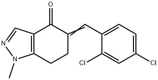 5-[(E)-(2,4-dichlorophenyl)methylidene]-1-methyl-1,5,6,7-tetrahydro-4H-indazol-4-one Structure