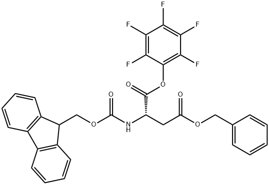 N-(9H-フルオレン-9-イルメトキシカルボニル)-L-アスパラギン酸1-(ペンタフルオロフェニル)4-ベンジル 化学構造式