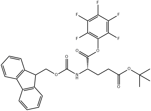 N-[(9H-フルオレン-9-イルメトキシ)カルボニル]-L-グルタミン酸5-tert-ブチル1-ペンタフルオロフェニル 化学構造式