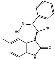 5'-Fluoro-1H,1'H-[2,3']biindolylidene-3,2'dione3-oxime Struktur