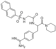 NA-(2-NAPHTHALENESULFONYLGLYCYL)-4-AMIDINO-D,L-PHENYLALANINEPIPERIDIDE Structure