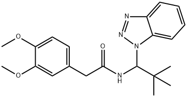 N-[1-(1H-苯并三唑-1-基)-2,2-二甲基丙基]-3,4-二甲氧基苯乙酰胺, 861393-66-0, 结构式