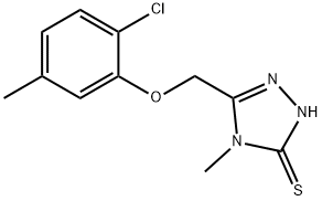 5-[(2-クロロ-5-メチルフェノキシ)メチル]-4-メチル-4H-1,2,4-トリアゾール-3-チオール 化学構造式