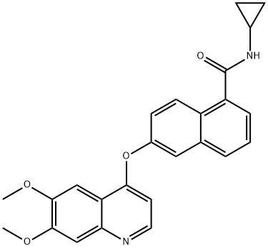 1-NaphthalenecarboxaMide, N-cyclopropyl-6-[(6,7-diMethoxy-4-quinolinyl)oxy]- Struktur