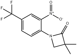 3,3-二甲基-1-(2-硝基-4-(三氟甲基)苯基)氮杂环丁烷-2-酮,861881-16-5,结构式