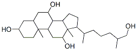 5β-コレスタン-3α,7α,12α,27-テトロール 化学構造式
