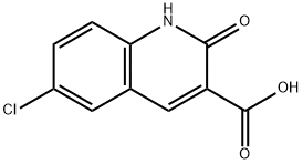 6-クロロ-2-ヒドロキシキノリン-3-カルボン酸 化学構造式