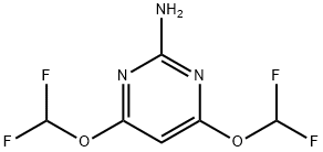 2-アミノ-4,6-ビス(ジフルオロメトキシ)ピリミジン 化学構造式