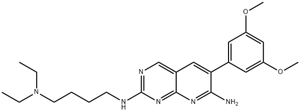N2-[4-(DiethylaMino)butyl]-6-(3,5-diMethoxyphenyl)-pyrido[2,3-d]pyriMidine-2,7-diaMine, 862370-79-4, 结构式
