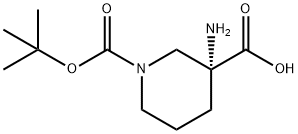 (R)-3-氨基-1-叔丁氧羰基哌啶-3-羧酸,862372-86-9,结构式