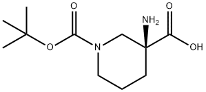(S)-3-氨基-1-叔丁氧羰基哌啶-3-羧酸, 862372-92-7, 结构式