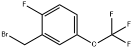 2-フルオロ-5-(トリフルオロメトキシ)ベンジルブロミド 化学構造式