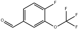 4-フルオロ-3-(トリフルオロメトキシ)ベンズアルデヒド 化学構造式