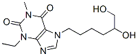 7-(5,6-dihydroxyhexyl)-3-ethyl-1-methyl-purine-2,6-dione Struktur