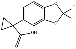 1-(2,2-二氟苯并[D][1,3]二氧杂环戊烯-5-基)环丙烷甲酸,862574-88-7,结构式