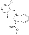 1H-INDOLE-3-CARBOXYLIC ACID, 1-[(2-CHLORO-6-FLUOROPHENYL)METHYL]-,METHYL ESTER Struktur