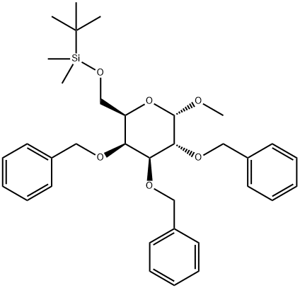 甲基 6-O-[(叔丁基)二甲基硅烷基]-2,3,4-三-O-(苯基甲基)-ALPHA-D-吡喃半乳糖苷, 862730-60-7, 结构式