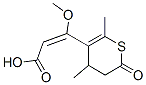 (E)-3-(3,4-Dihydro-4,6-dimethyl-2-oxo-2H-thiopyran-5-yl)-3-methoxypropenoic acid 结构式