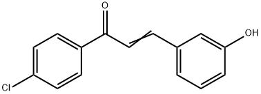1-(4-クロロフェニル)-3-(3-ヒドロキシフェニル)-2-プロペン-1-オン 化学構造式