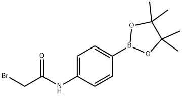 2-溴-N-(4-(4,4,5,5-四甲基-1,3,2-二氧硼杂环戊烷-2-基)苯)乙酰胺, 863118-14-3, 结构式