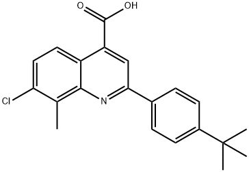 2-(4-TERT-BUTYLPHENYL)-7-CHLORO-8-METHYLQUINOLINE-4-CARBOXYLIC ACID 结构式