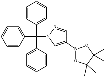 4-(4,4,5,5-テトラメチル-[1,3,2]ジオキサボロラン-2-イル)-1-トリチル-1H-ピラゾール 化学構造式