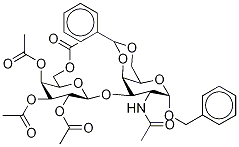 Benzyl 2-Acetamido-2-deoxy-4,6-O-benzylidene-3-O-(2’,3’,4’,6’-tetra- O-acetyl-β-D-galactopyranosyl)-α-D-galactopyranoside Structure