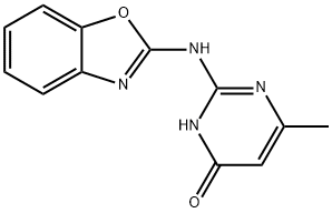 2-(2-Benzoxazolylamino)-6-methylpyrimidin-4(3H)-one, 86328-33-8, 结构式