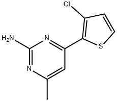 4-(3-クロロ-2-チエニル)-6-メチル-2-ピリミジンアミン 化学構造式