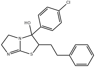 3-(4-Chlorophenyl)-2,3,5,6-tetrahydro-2-(2-phenylethyl)imidazo(2,1-b)t hiazol-3-ol Structure