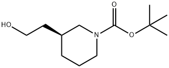 (S)-1-N-BOC-ピペリジン-3-エタノール 化学構造式