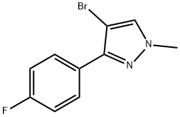4-BROMO-3-(4-FLUOROPHENYL)-1-METHYLPYRAZOLE, 863605-34-9, 结构式