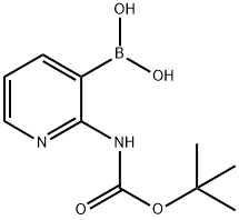 2-(叔丁氧羰基氨基)吡啶-3-硼酸,863753-35-9,结构式