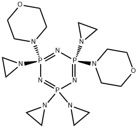 1,3,5,2,4,6-Triazatriphosphorine, 2,2,4,4,6,6-hexahydro-4,6-di-4-morph olinyl-2,2,4,6-tetrakis(1-aziridinyl)-, trans-,86384-20-5,结构式
