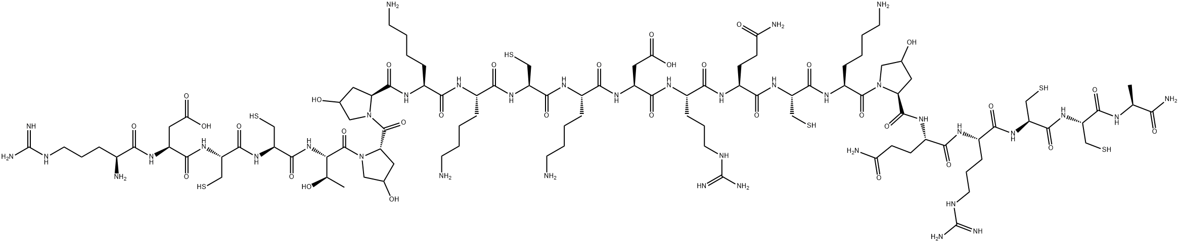 ARG-ASP-CYS-CYS-THR-HYP-HYP-LYS-LYS-CYS-LYS-ASP-ARG-GLN-CYS-LYS-HYP-GLN-ARG-CYS-CYS-ALA-NH2,86394-16-3,结构式