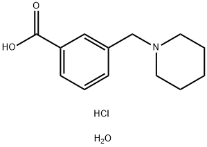 3-(PIPERIDIN-1-YLMETHYL)BENZOIC ACID HYDROCHLORIDE HEMIHYDRATE 化学構造式